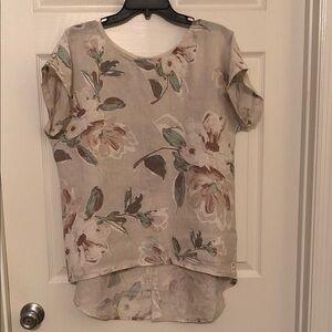 Elegant Floral Beige Blouse
